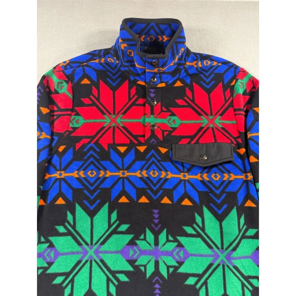 Size S - Polo Ralph Lauren Fleece Pullover multicolored geometric snowflakes
